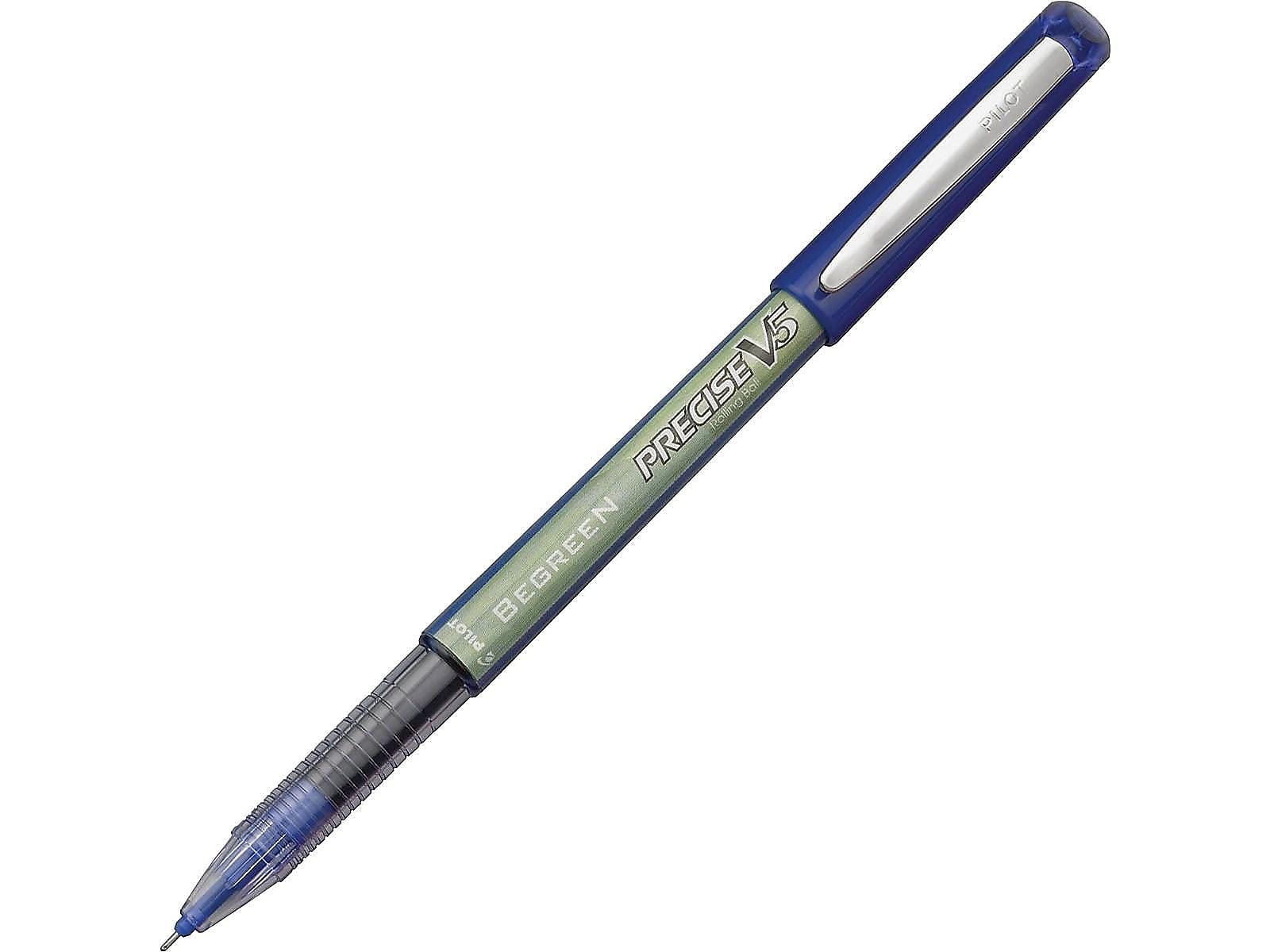 PILOT Precise V5 Rollerball Pens, Extra Fine Point 0.5 mm Blue Pens, Blue, Pack of 12 - Ideal for