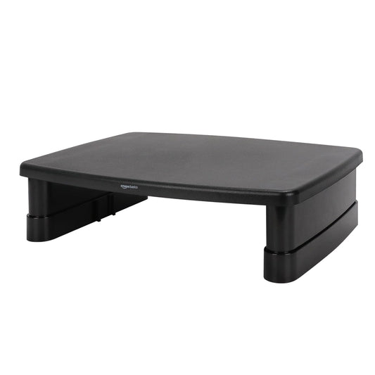 Amazon Basics Height Adjustable Monitor Stand Riser with Storage Organizer, 3-Level Stackable