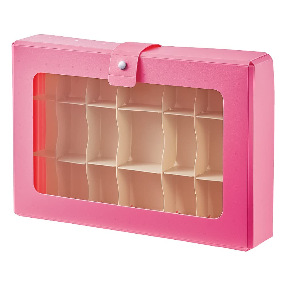 Lihit Lab A698-12 A5 CUBEFIZZ Maste Storage with Dividers, Pink