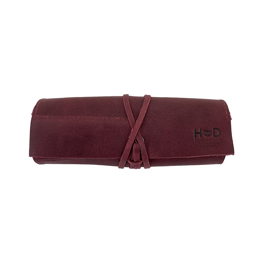 Hide & Drink, Rustic Pencil Roll Pouch, Multi-Purpose Storage Wrap for Scissors, Earphones