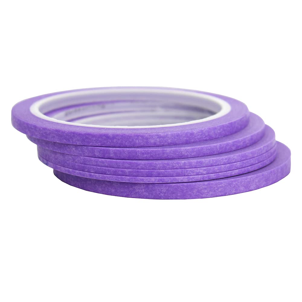 JINBING 6Rolls Washi Masking Tape for DIY Nail Arts Drawing Pattern Making 2mm 2.5mm 3mm 4mm 5mm