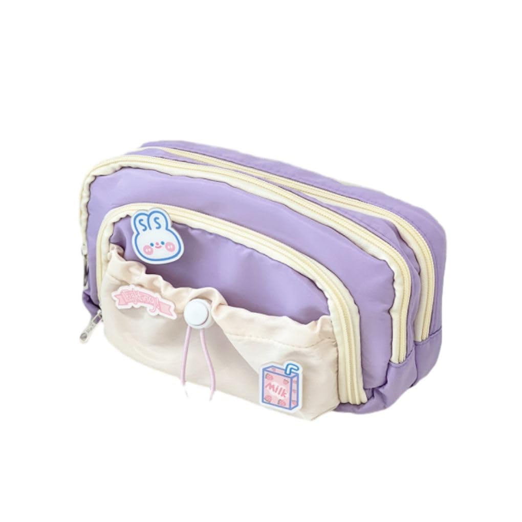 irLocy Cute Aesthetic Pencil Case Kawaii Pencil Case with Kawaii Pins Large Pencil Pouch Holder