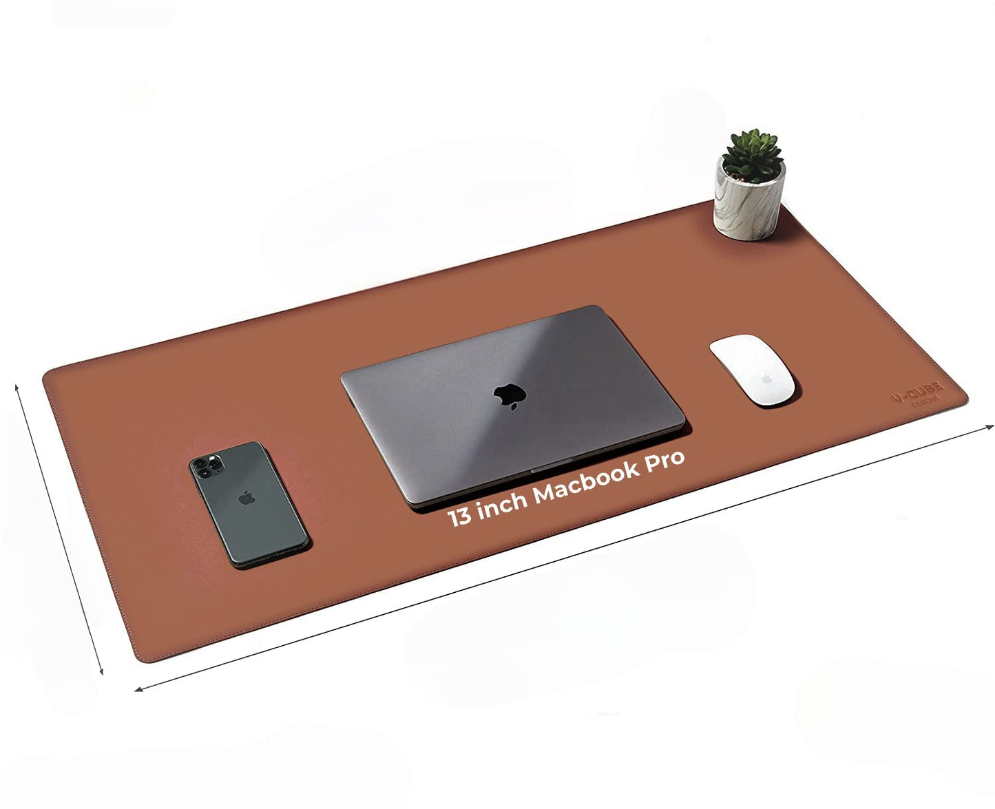 Premium Vegan Leather Desk Mat by V-CUBE Designs