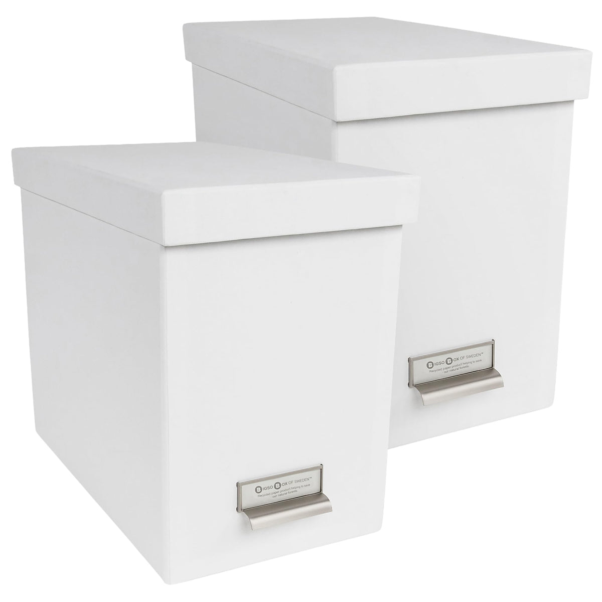 Bigso John Fiberboard Label Frame Desktop File Storage Box - Document Organizer for Important