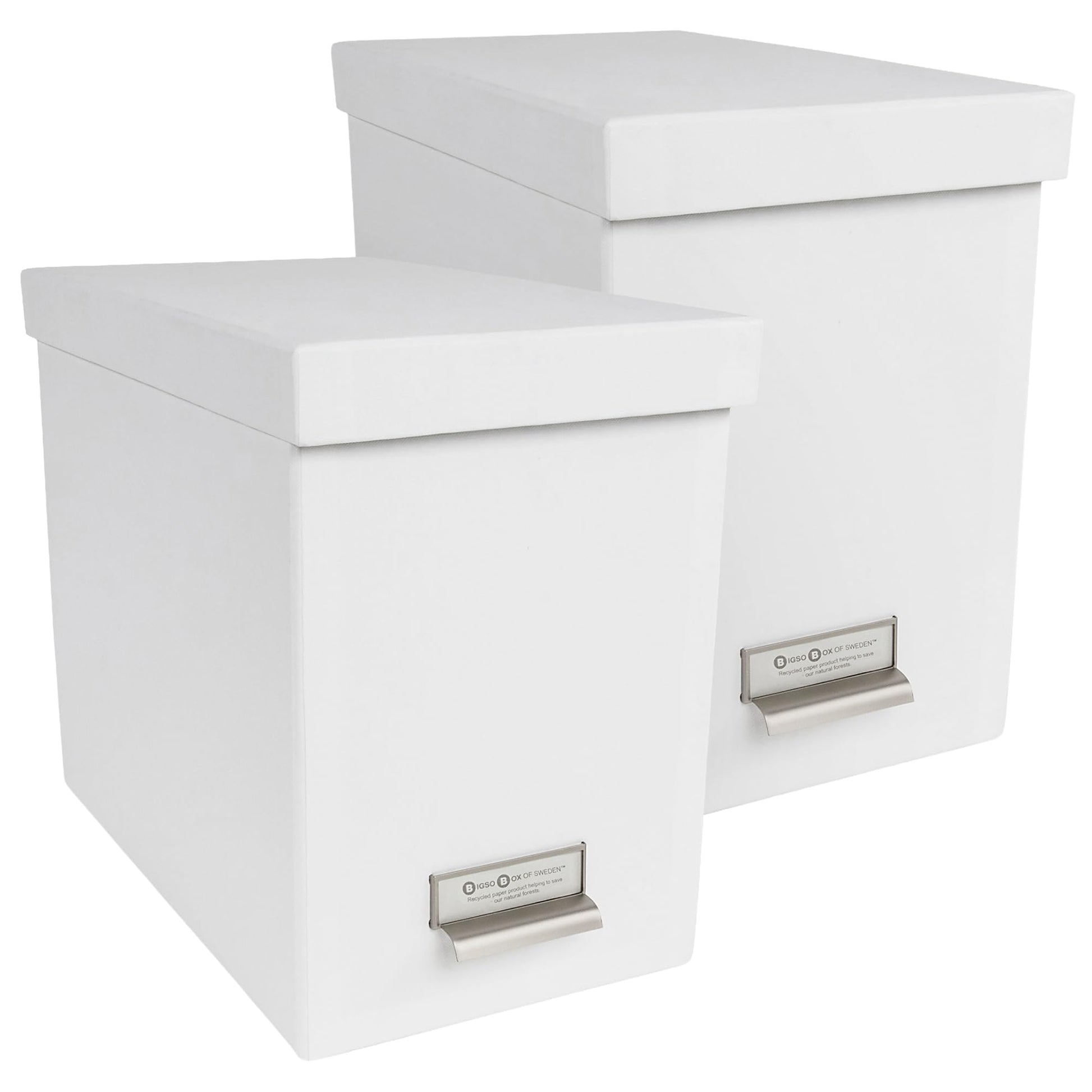 Bigso John Fiberboard Label Frame Desktop File Storage Box - Document Organizer for Important