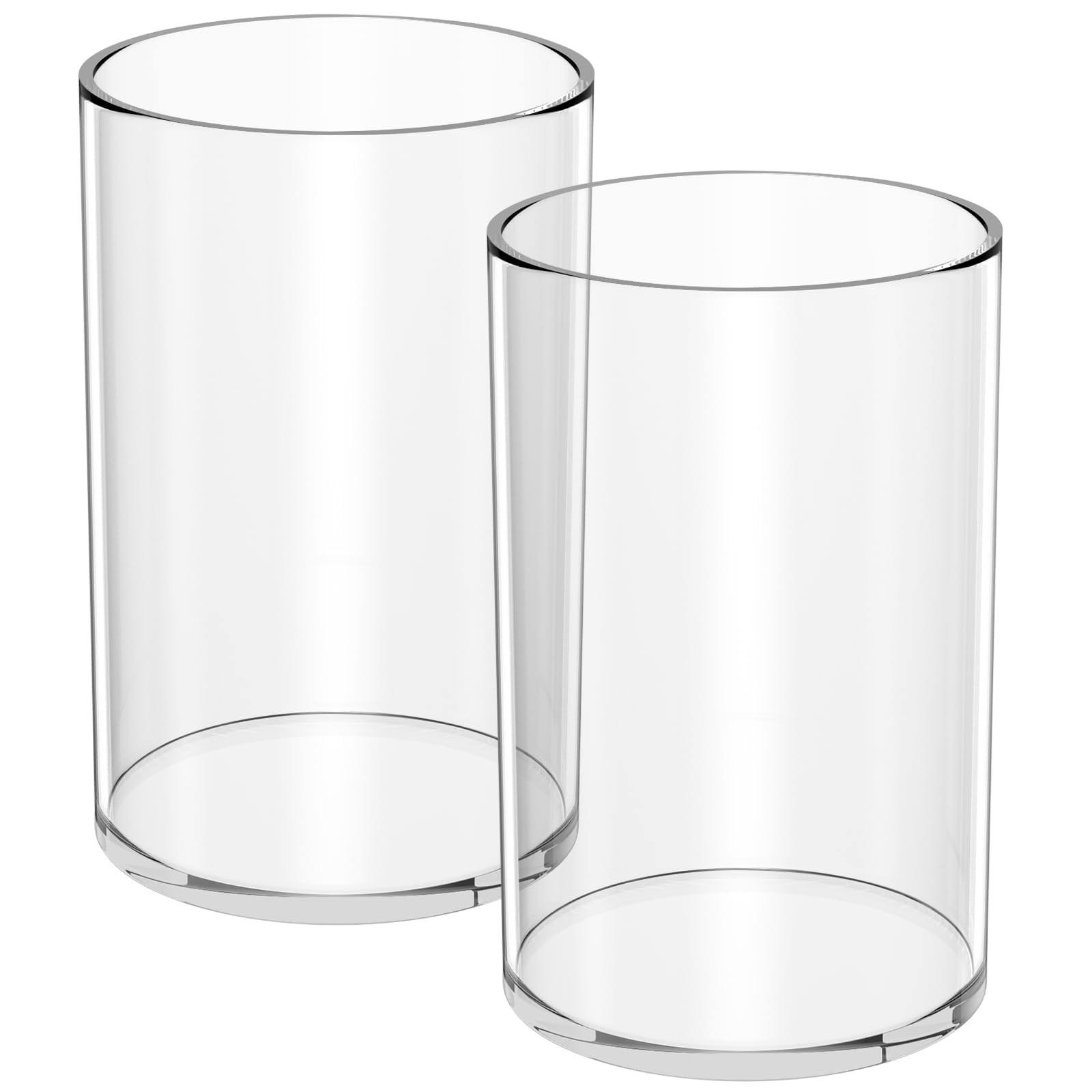 NIUBEE Acrylic Pen Holder for Desk, Clear Round Pencil Cup Organizer 4 Pack