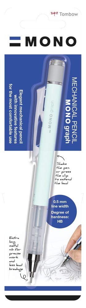 Tombow MONO graph, mechanical pencil, blister pack, mint green