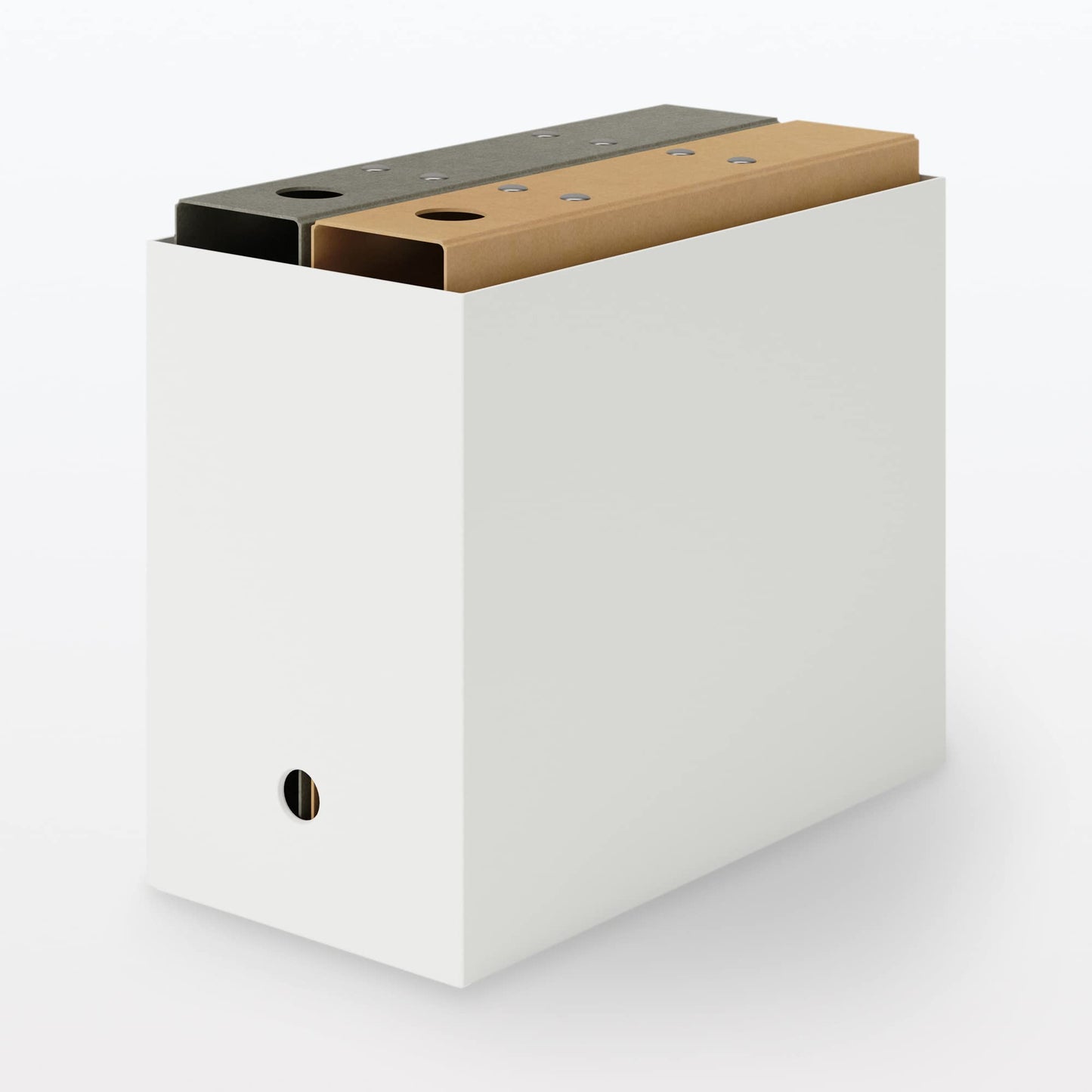 MUJI NCE47A3A File Box with Recycled Polypropylene, Standard Type, Wide, White, Gray, Approx. Width