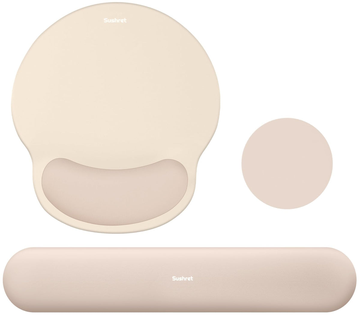 Sushret Mouse Pad and Keyboard Wrist Rest, 3-in-1 Gel Memory Foam Ergonomic Mouse Pad with Wrist