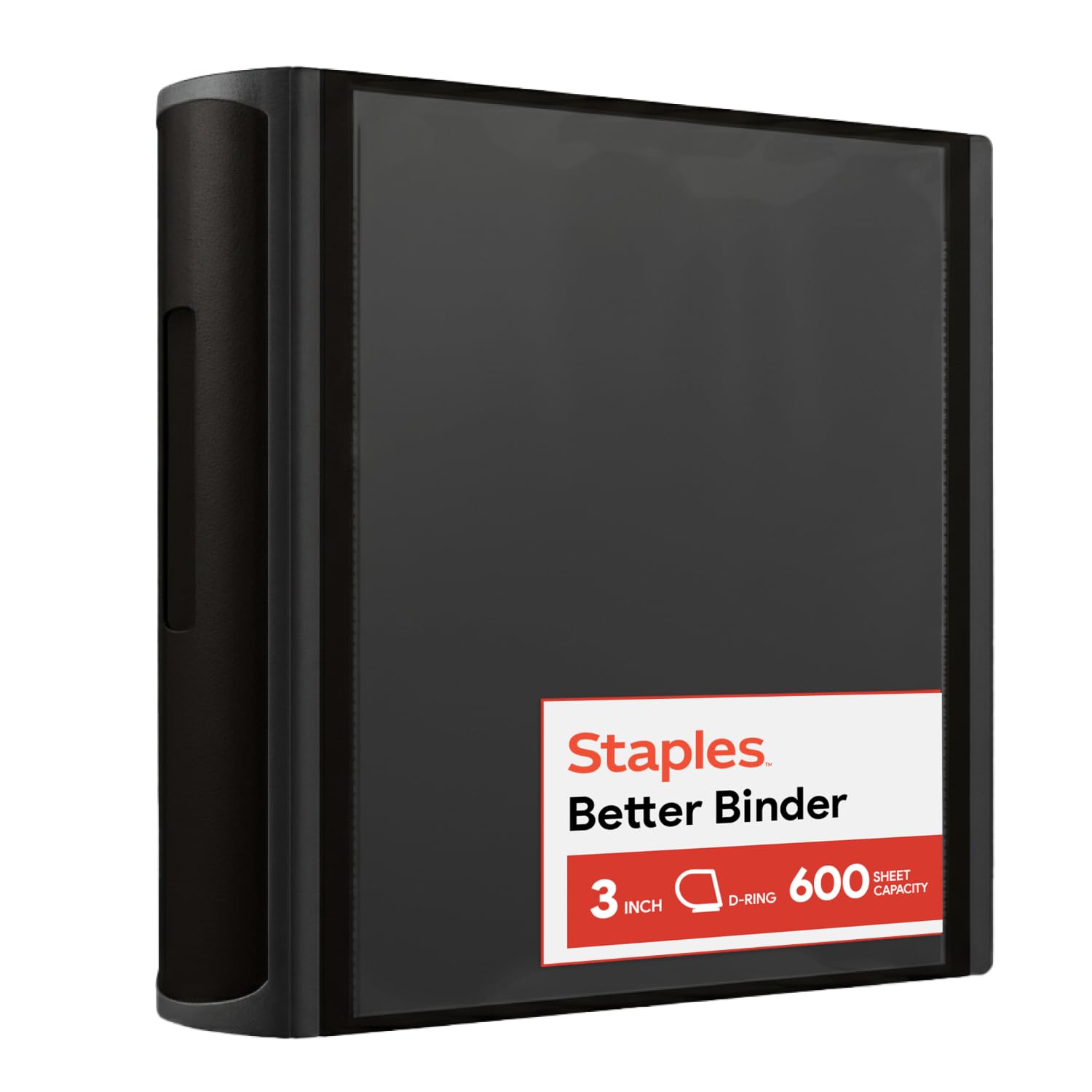 Staples Better 3-Inch D-Ring Binder, Black, Heavy-Duty, Large Capacity