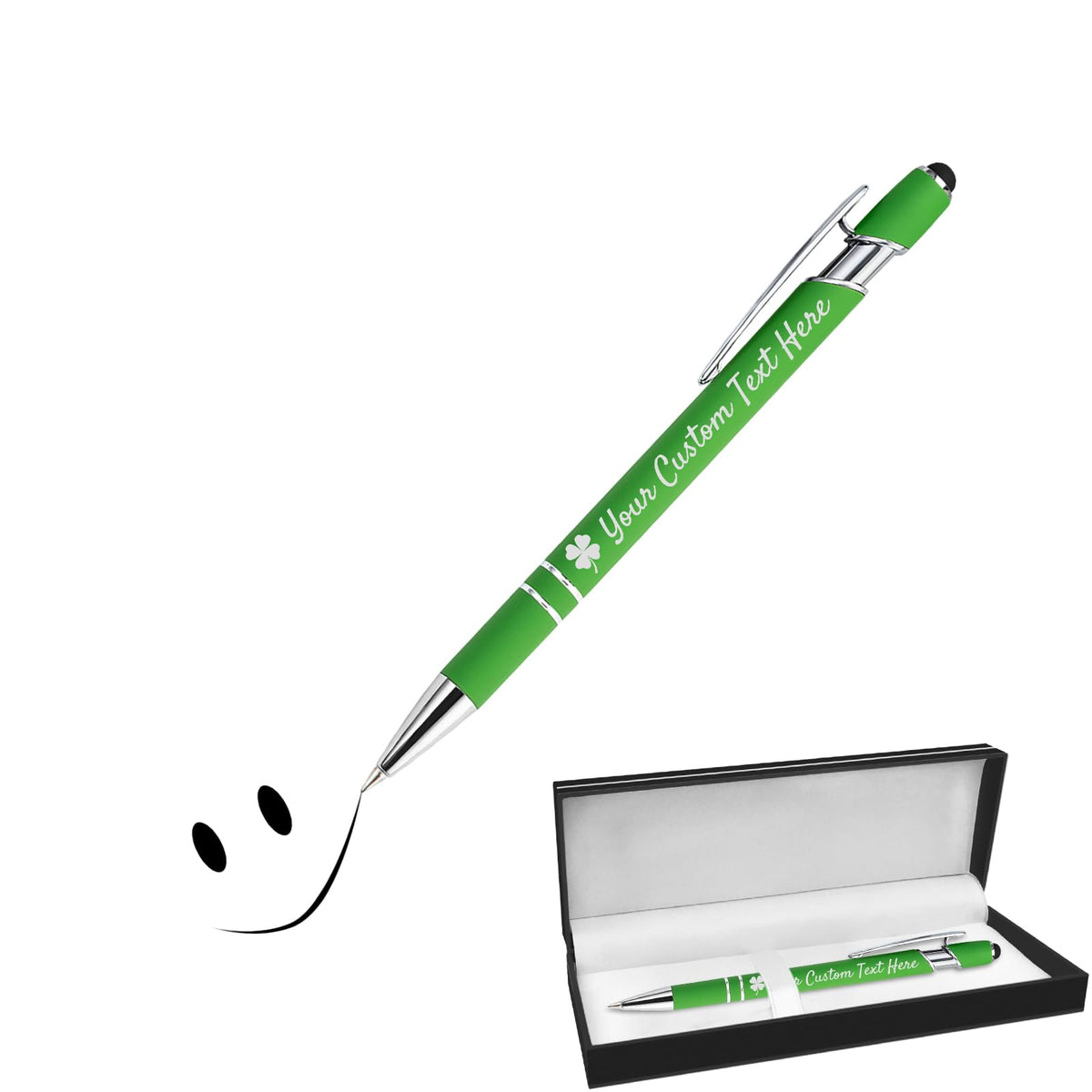 GIFTSDIY Personalized Pens with Stylus,Custom Engraving Ballpoint Pens,Imprinted with Your Logo or