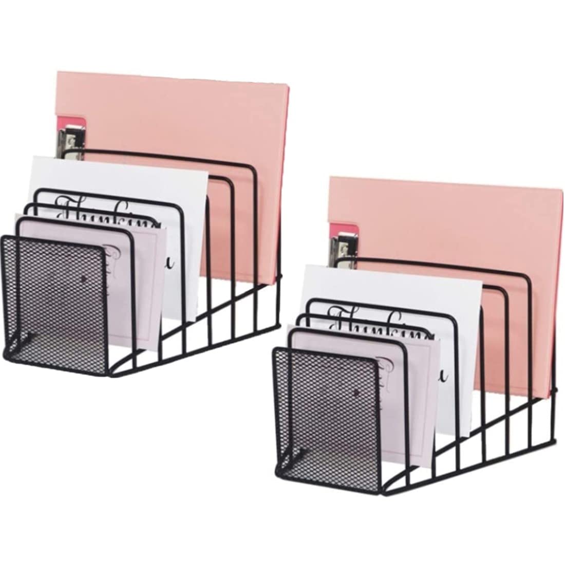 GoldOrcle 2 Pack File Organizer Incline Desktop File Sorter 7 Sections