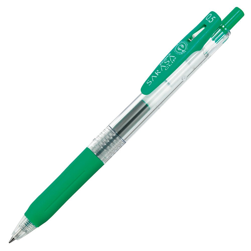 Zebra Sarasa Clip B-JJ15-G Gel Ballpoint Pen, 0.5, Green, 10 Pieces