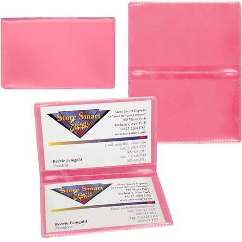 StoreSMART - Pink Folding Business Card Holders - 25 Pack - Polypropylene Plastic (RPP2915P-25)