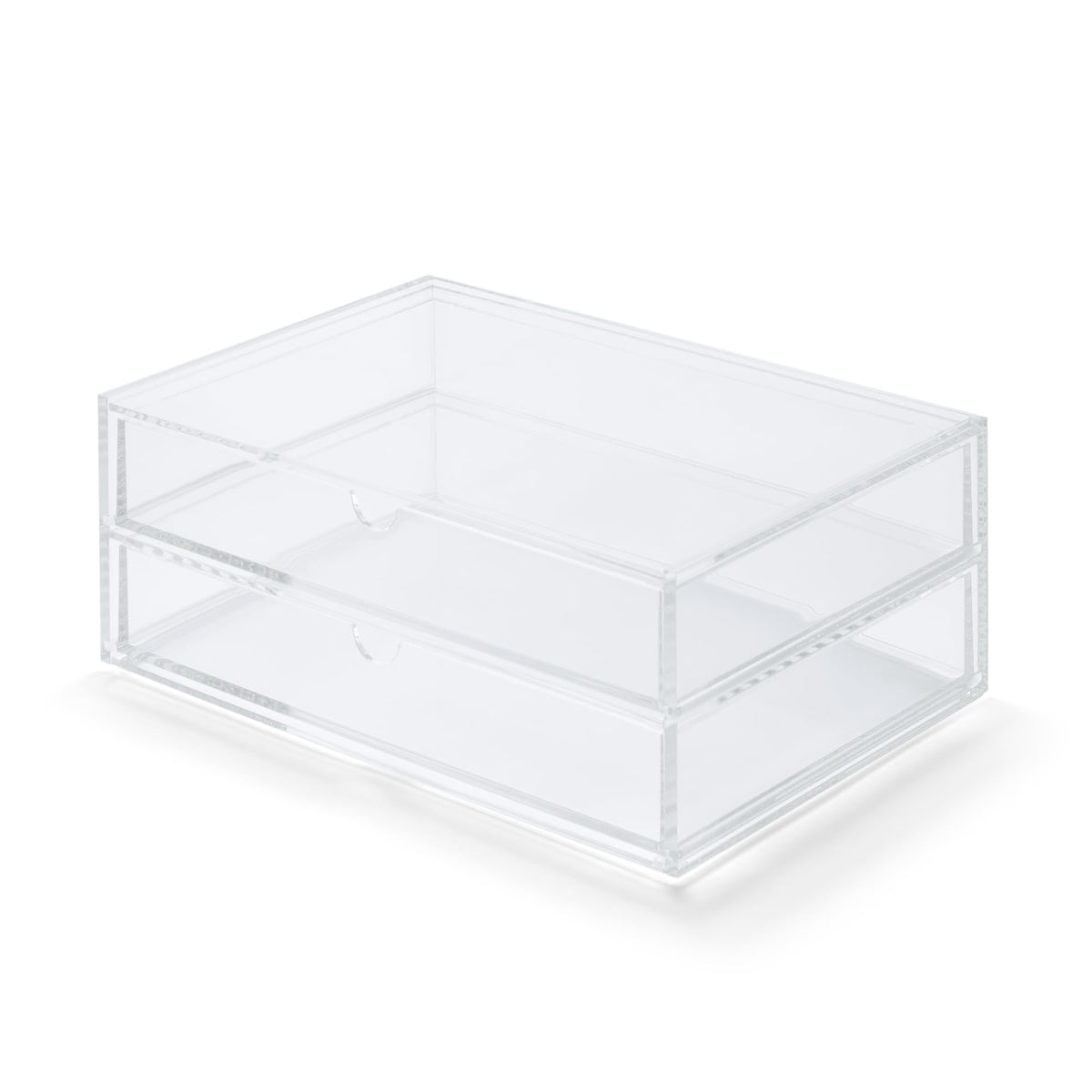 Muji Acrylic Stackable 2-Drawer Storage Case, Large, 25.5cm Width x 17cm Depth x 9.5cm Height