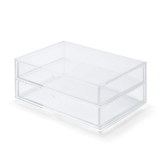 Muji Acrylic Stackable 2-Drawer Storage Case, Large, 25.5cm Width x 17cm Depth x 9.5cm Height