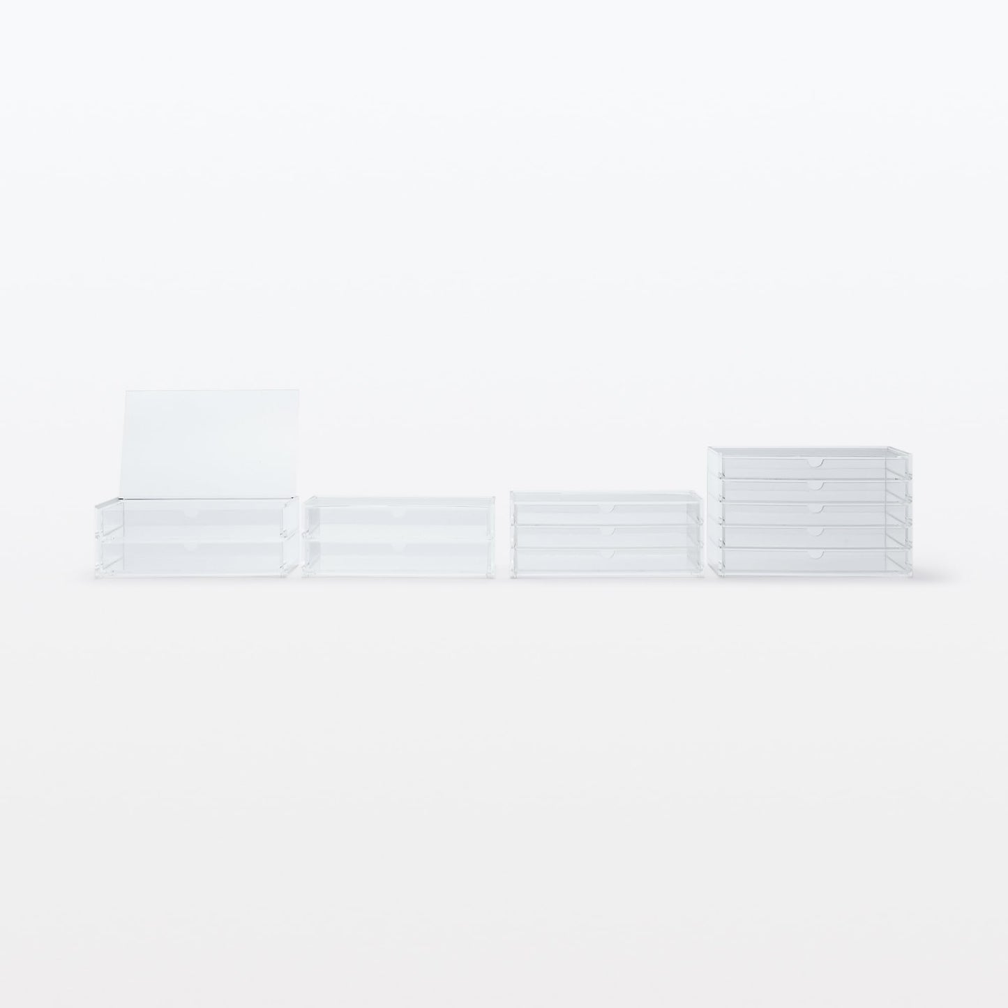 Muji Acrylic Stackable 2-Drawer Storage Case, Large, 25.5cm Width x 17cm Depth x 9.5cm Height