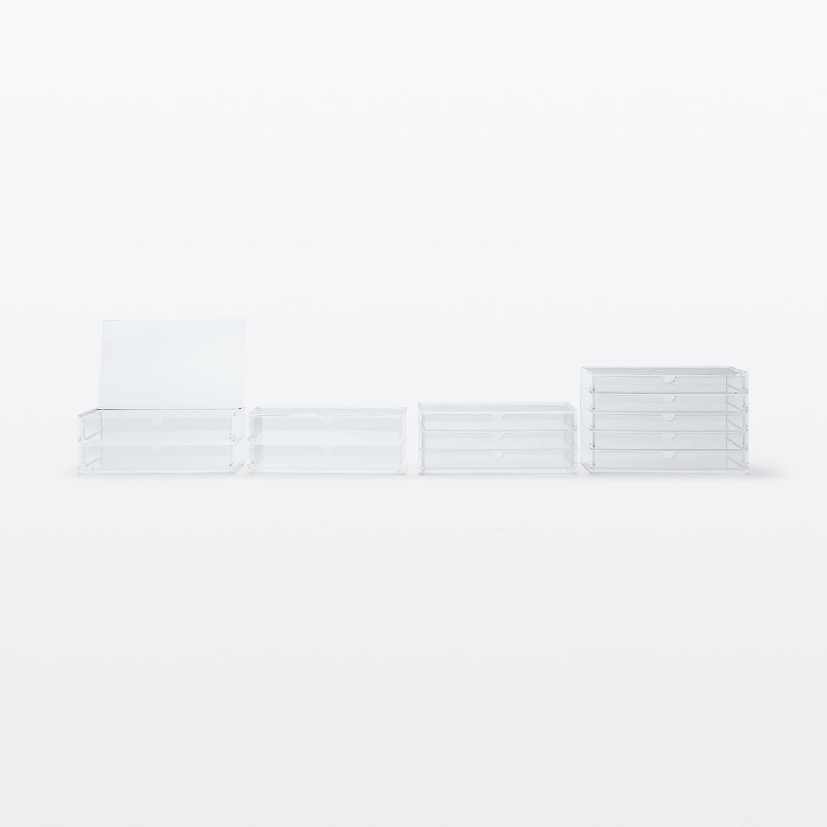 Muji Acrylic Stackable 2-Drawer Storage Case, Large, 25.5cm Width x 17cm Depth x 9.5cm Height