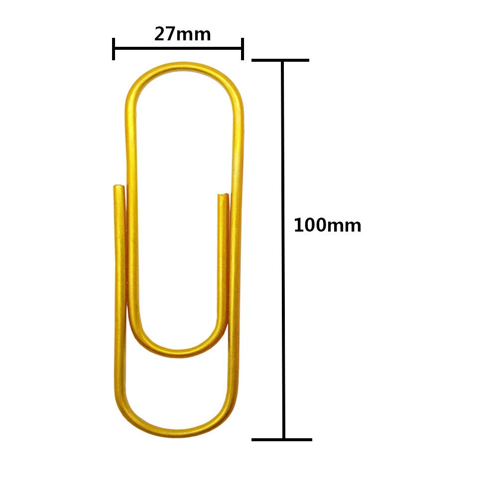 Kbraveo 60 Pack 4 Inch Giant Paper Clips, 6 Colors, Holds Up to 50 Sheets, Modern Metal Binder Clips