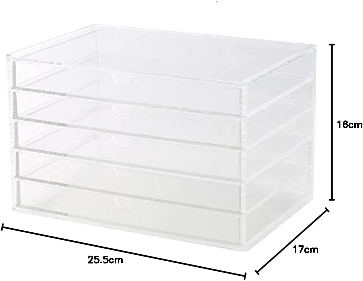 Muji Acrylic 5-Drawer Storage Case, Large, 25.5 cm Width x 17 cm Depth x 16 cm Height