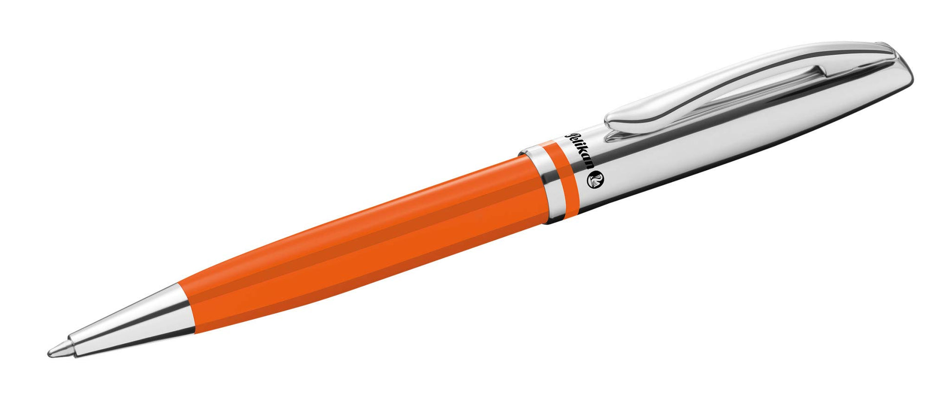 Pelikan Jazz Classic Ballpoint Pen with Medium Point, Blue Ink Refill, Metal, Orange, Boxed, 1 Each