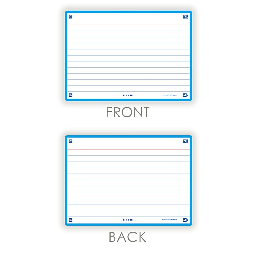 Flash Cards, Ruled with Turquoise Frame, A6, Pack of 80