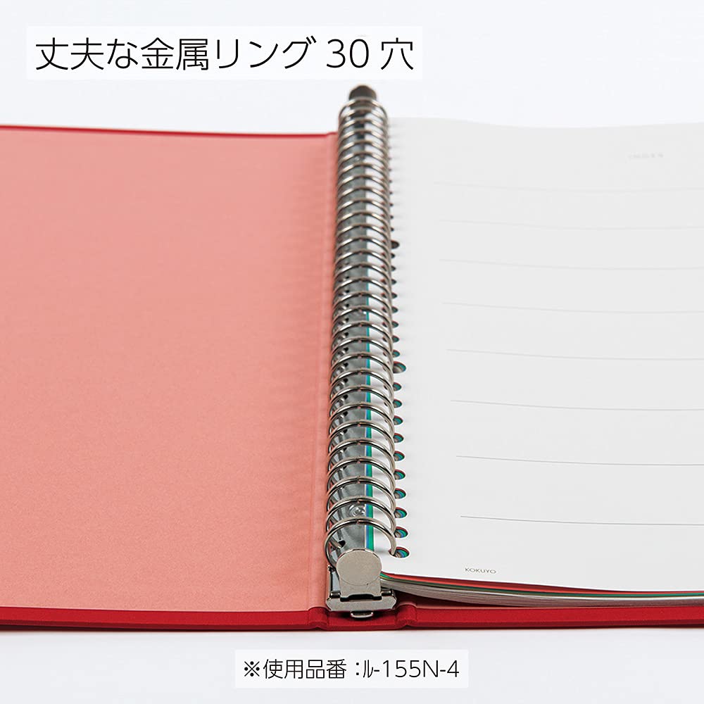 Kokuyo Color Palette Metal Round Ring Binder, A4-S, 30 Holes, Up to 100 Sheets, 5 Colorful Tab