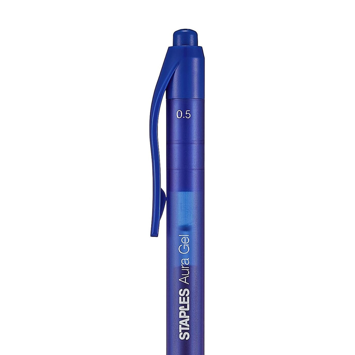 Staples Aura Retractable Gel Pens, Fine 0.5mm, Blue Ink, 36-Pack