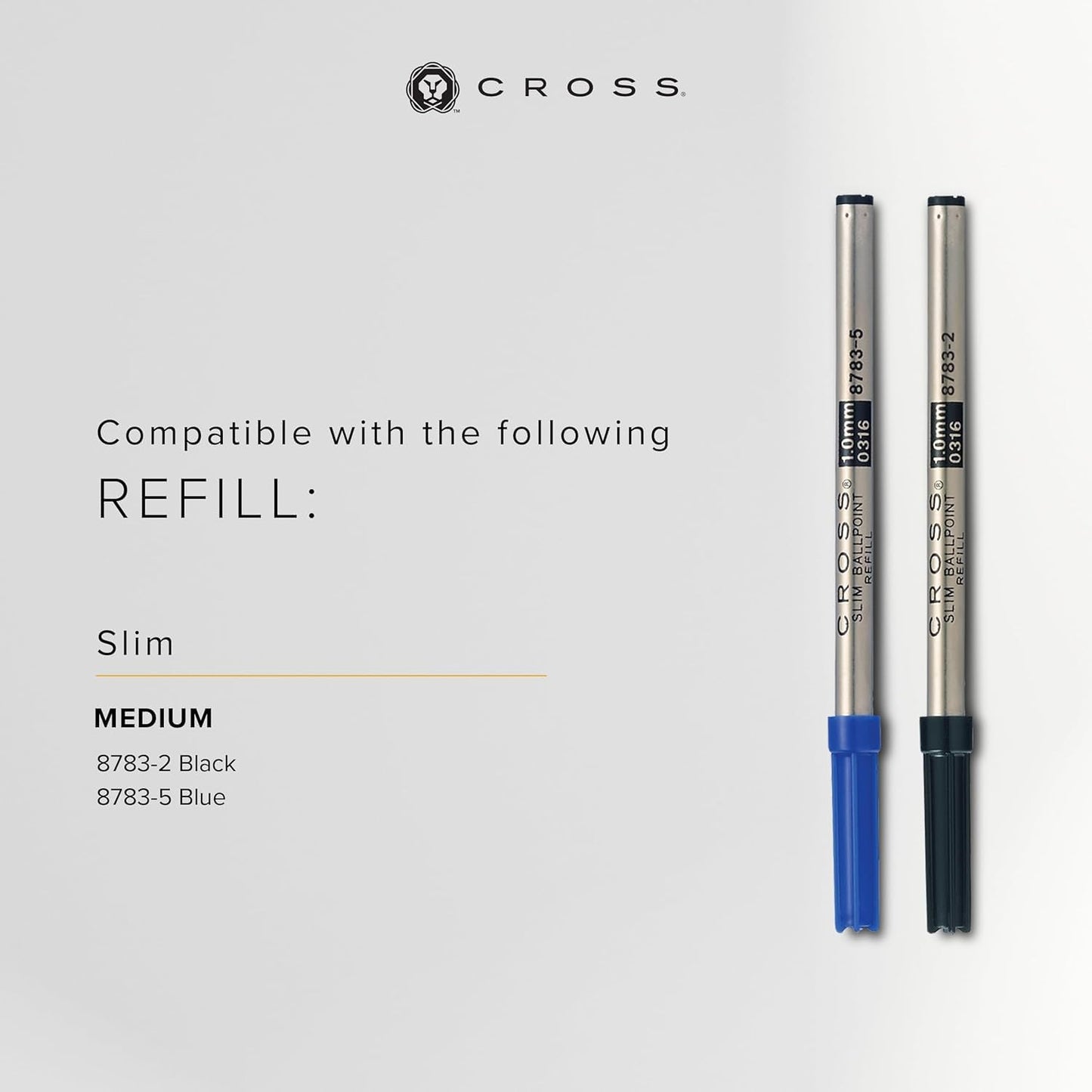 Cross Click Blue Lacquer Selectip Ballpoint Pen with Chrome Appointments and Bonus Slim Gel Refill