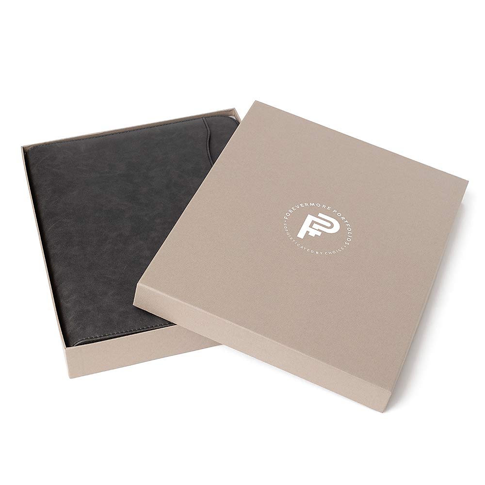 Forevermore Portfolio Binder, 1" Removable 3-Ring, Vegan Leather, Black