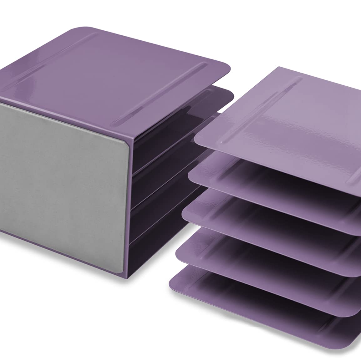 Acrimet 4-Section File Sorter Vertical, Metal Desktop Organizer, Purple