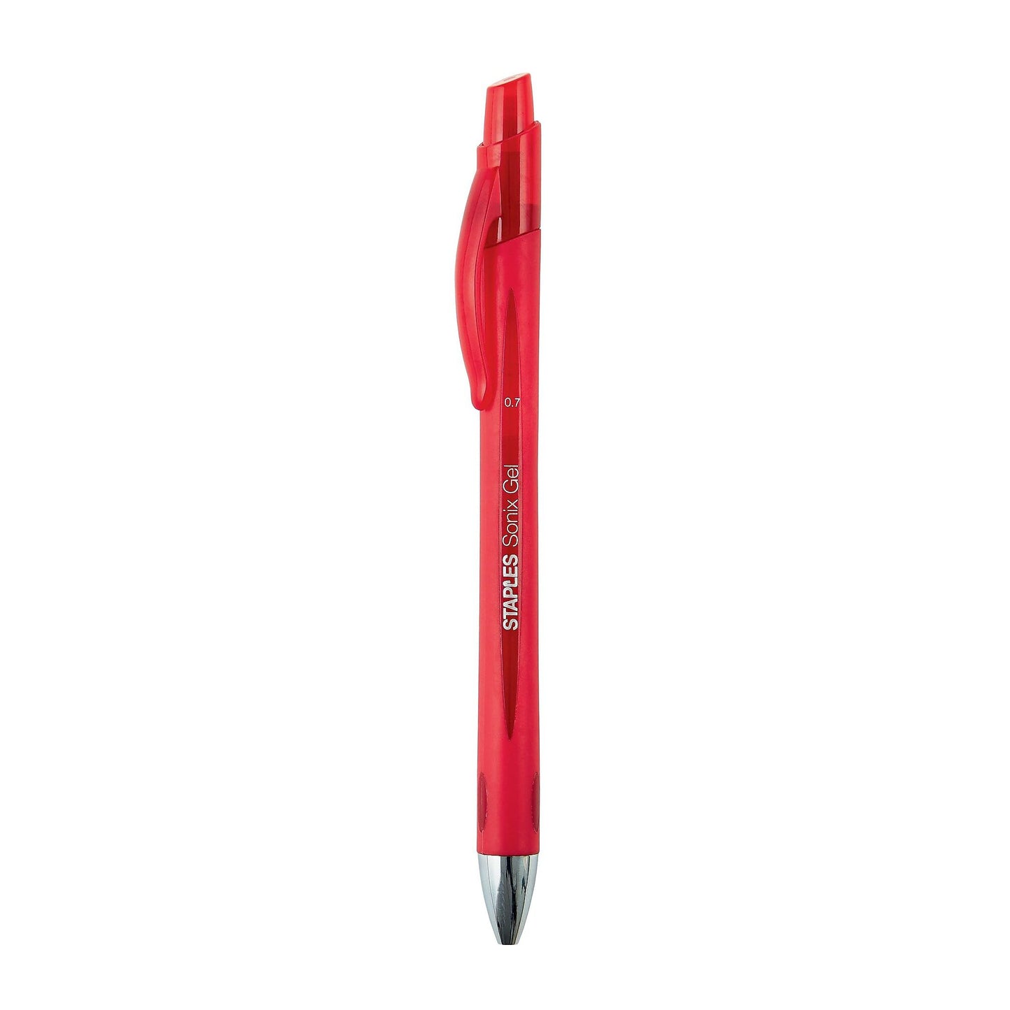 Staples Sonix Retractable Gel Pens, Medium 0.7mm, Red Ink, 36-Pack