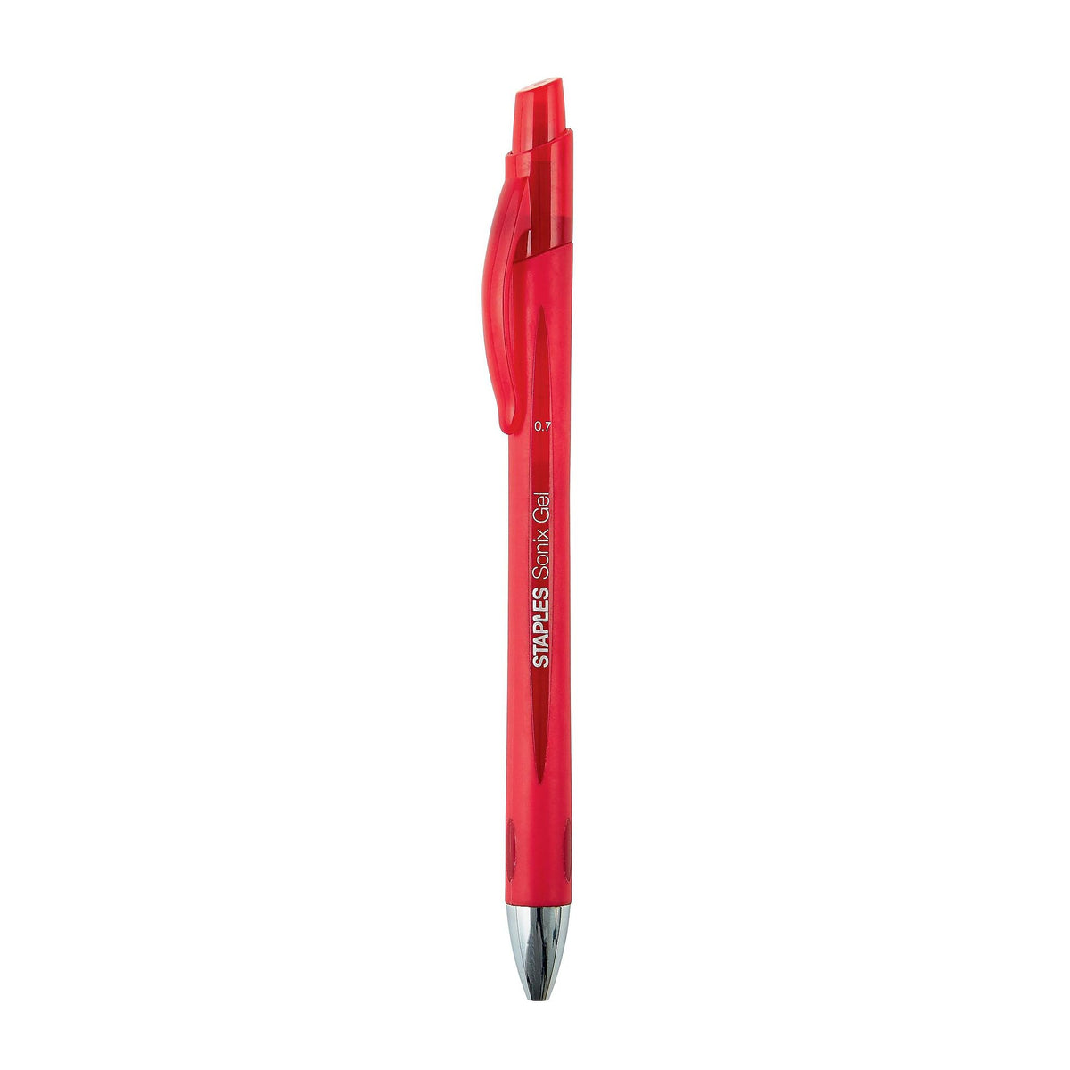 Staples Sonix Retractable Gel Pens, Medium 0.7mm, Red Ink, 36-Pack