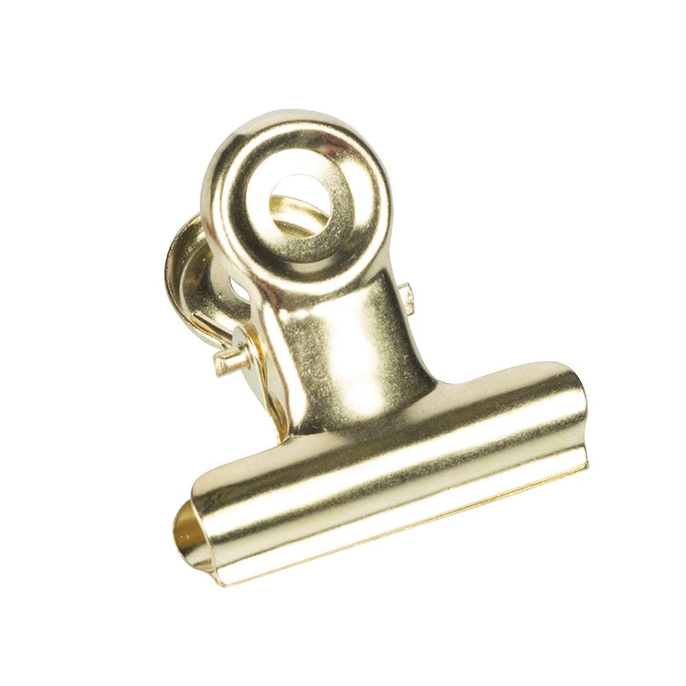 JAM PAPER Metal Bulldog Clips - Medium - 31mm - Gold - 15/Pack