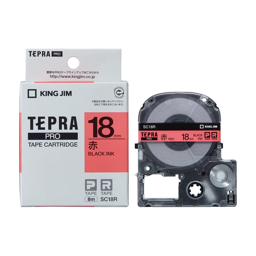 King Jim Tepra PRO 18mm SC18R Red Tape Cartridge