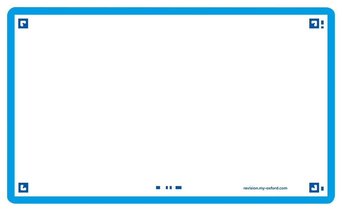 Flash Cards by Oxford, Blank with Turquoise Frame, Pack of 80 Cards, 7.5x12.5cm Size,400133888