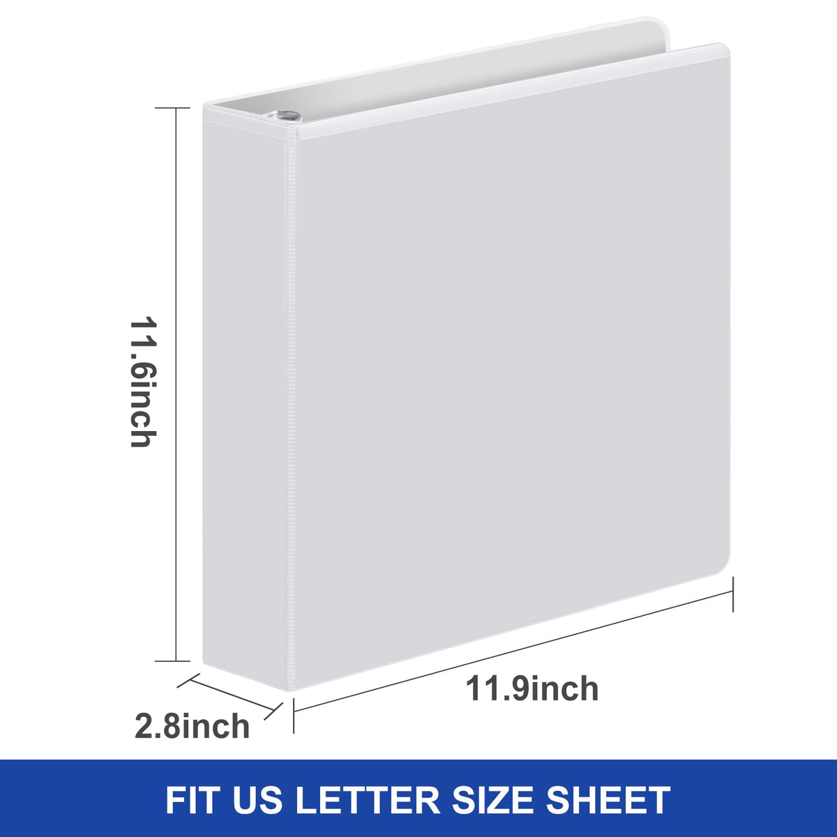 COMIX Sturdy 2 Inch D-Ring 3 Ring Binder with Clear View Cover