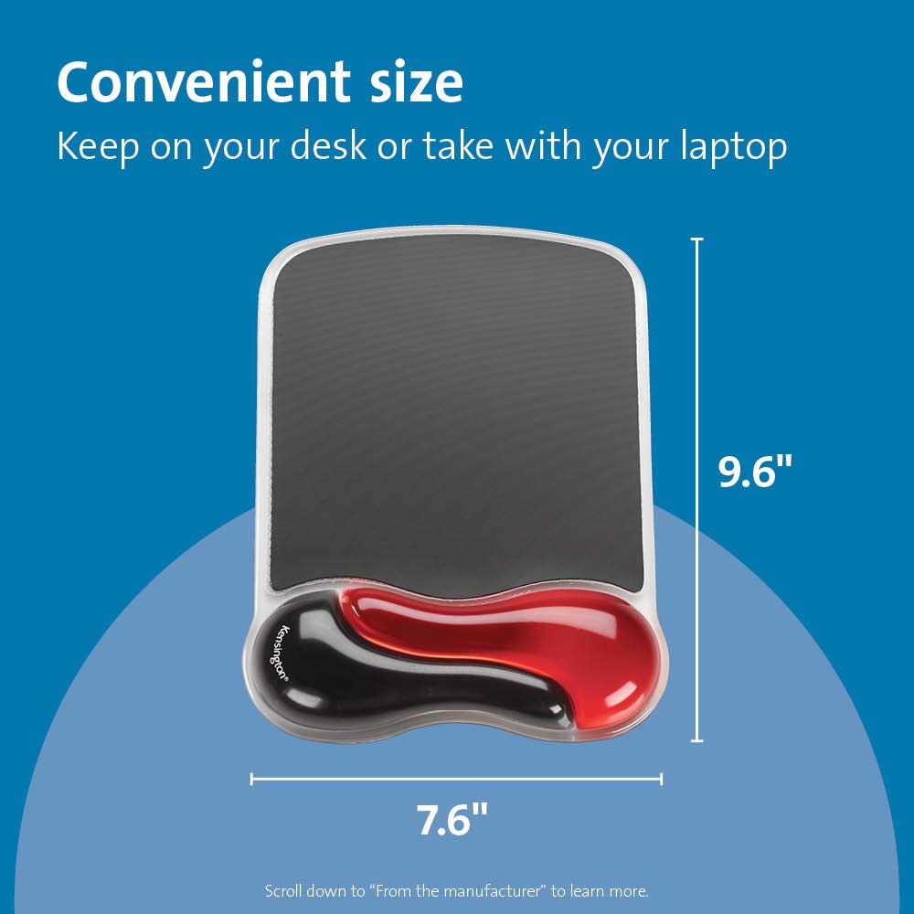 Kensington Duo Gel Mouse Pad - Black, Red