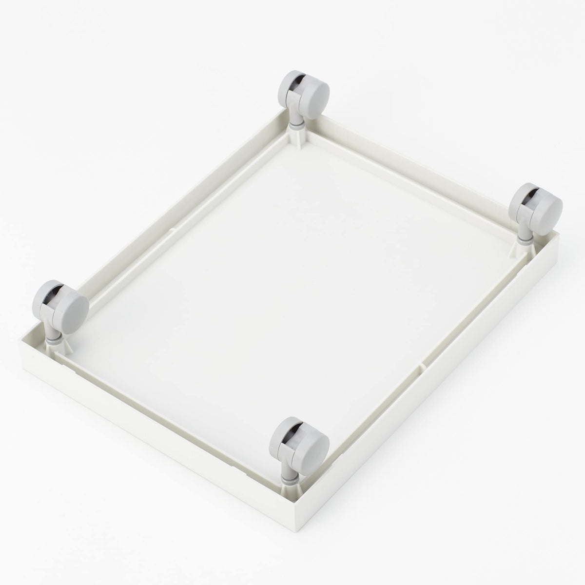 MUJI 44902868 Polypropylene File Box Standard Caster Lid White Gray, 9.8 in Width