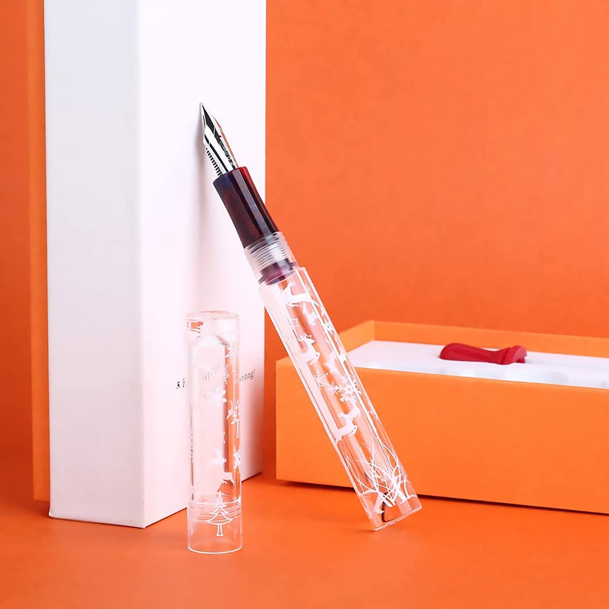 erofa C1 Snowflake Eyedropper Fountain Pen Extra Fine Nib, Double Ink Filling System with Original