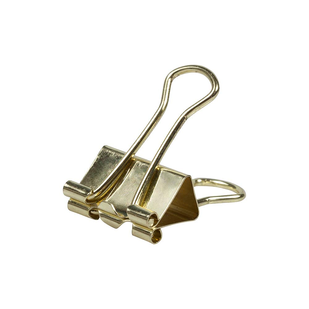 JAM PAPER Colorful Binder Clips - Small - 3/4 Inch (19 mm) - Gold Binderclips - 25/Pack