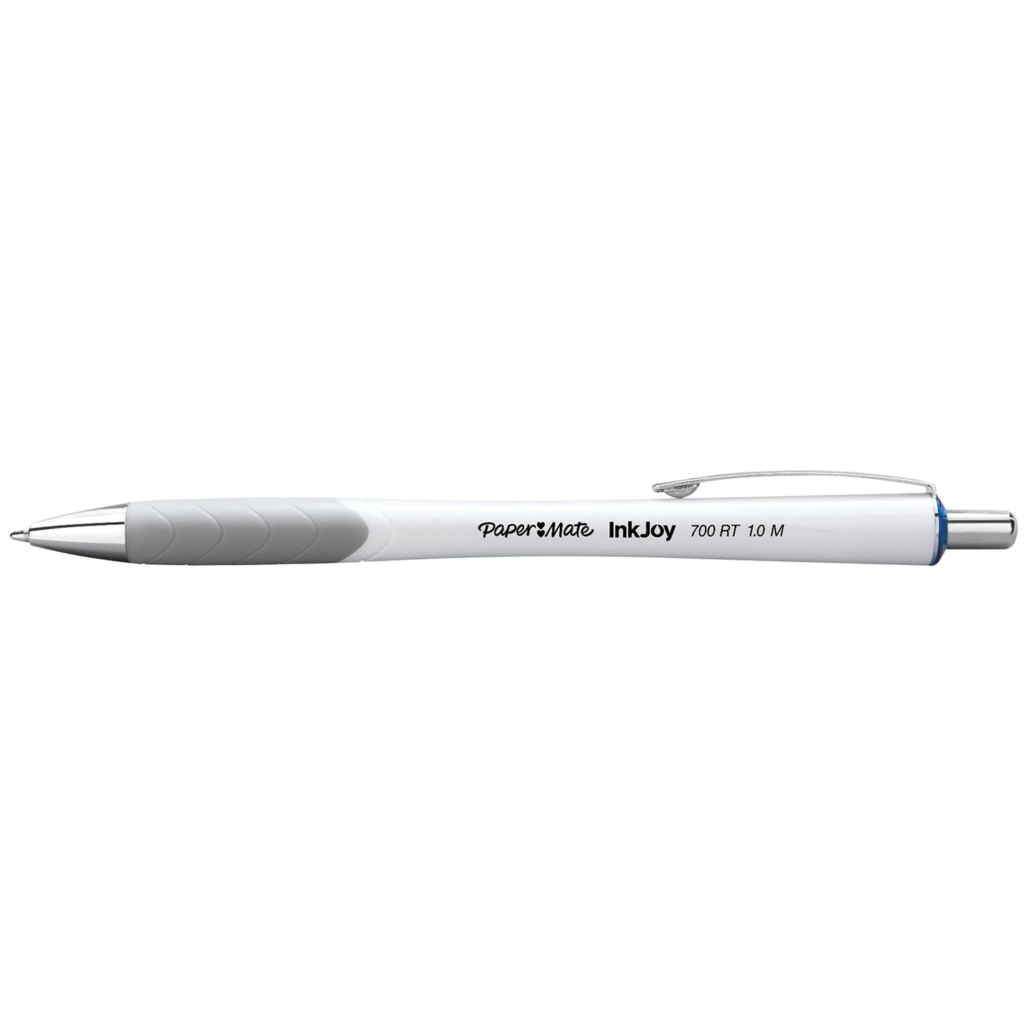 Paper Mate InkJoy 700RT Retractable Ballpoint Pens Medium Point White Barrel Blue Ink 12 Count