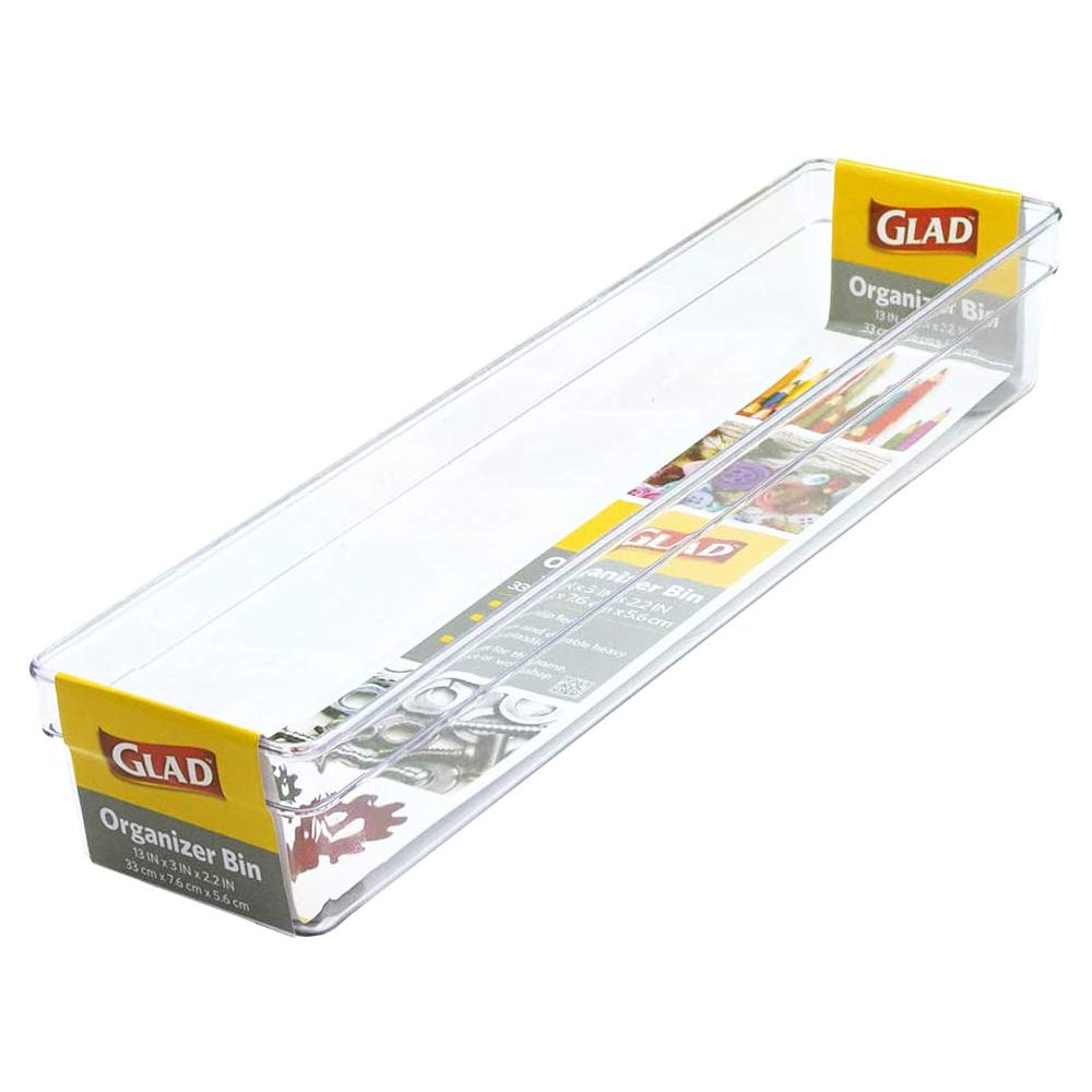 Glad Plastic Drawer Storage Tray – Heavy Duty Organizer Bin for Home, Kitchen, Bath, Bedroom