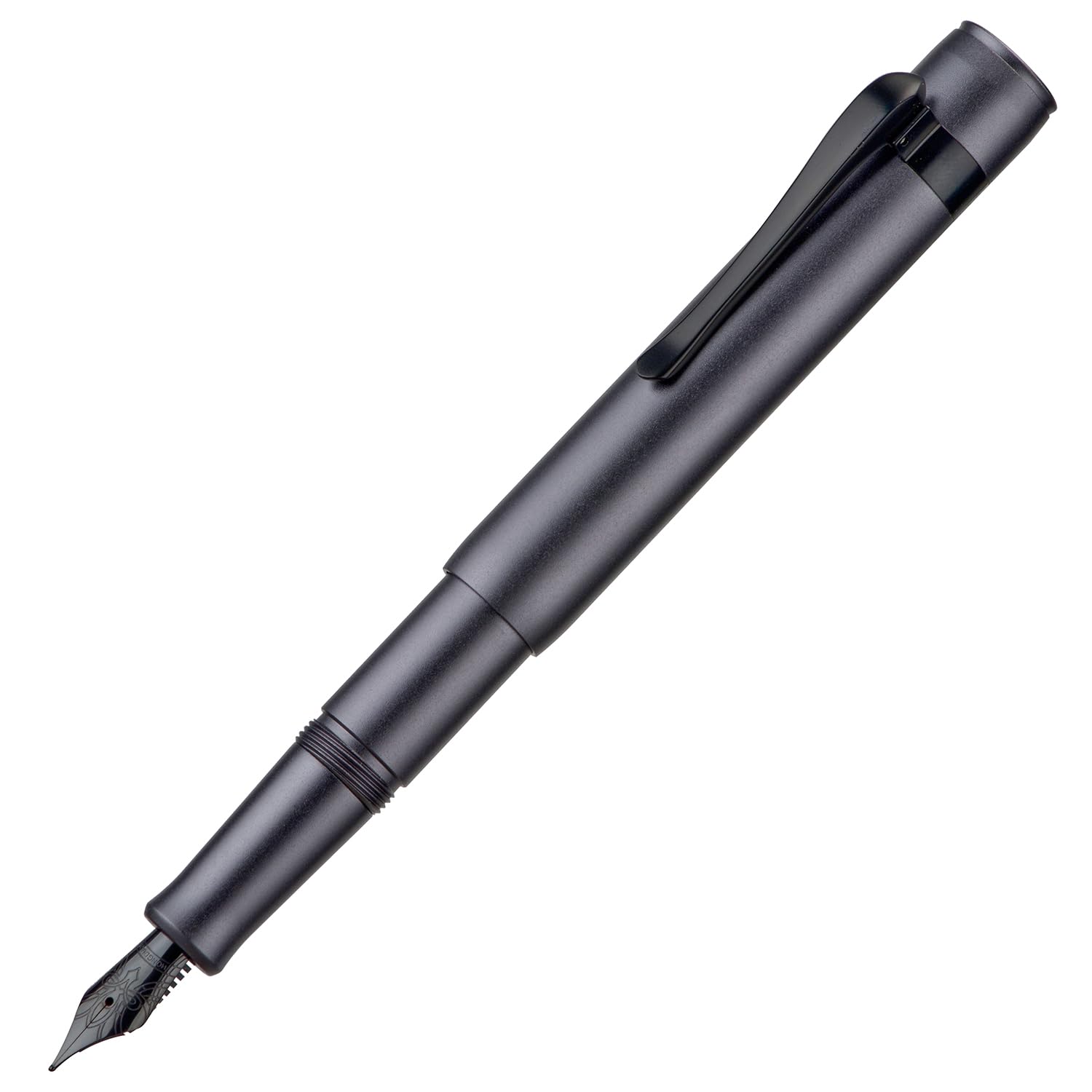 HONG DIAN M2 Black Forest Mini Fountain Pen, Medium Soft Nib & Sleek Shape Aluminium Short Pocket