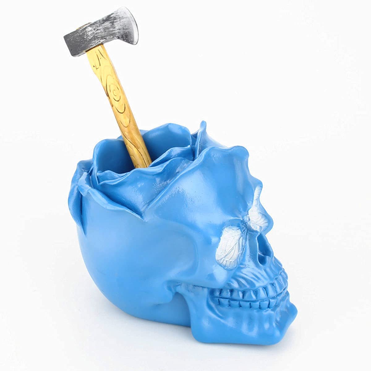 UnionKK Creative Skull Head Makeup Brush Holder,Make Up Brush Case,Organizer Cosmetic Organizer,Pen