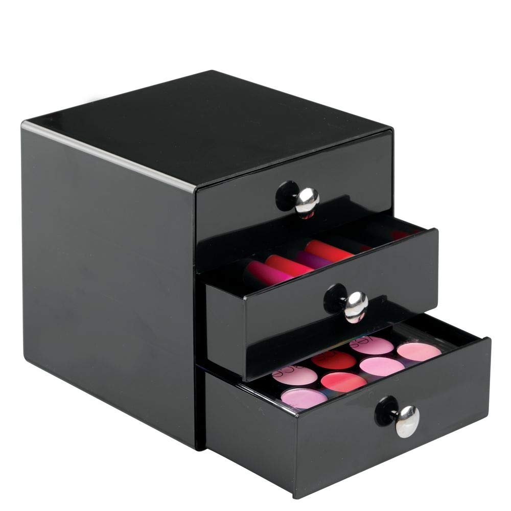 iDesign 35360 3-Drawer Plastic Vanity Organizer, Compact Storage Organization Set for Cosmetics