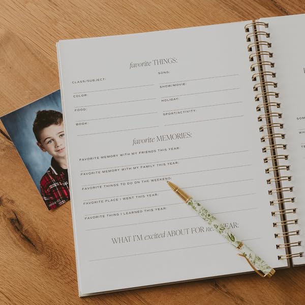 Sweet Water Decor Kid's Keepsake Memory Journal, Cute Prompted Entry Notebook for Moms and Parents