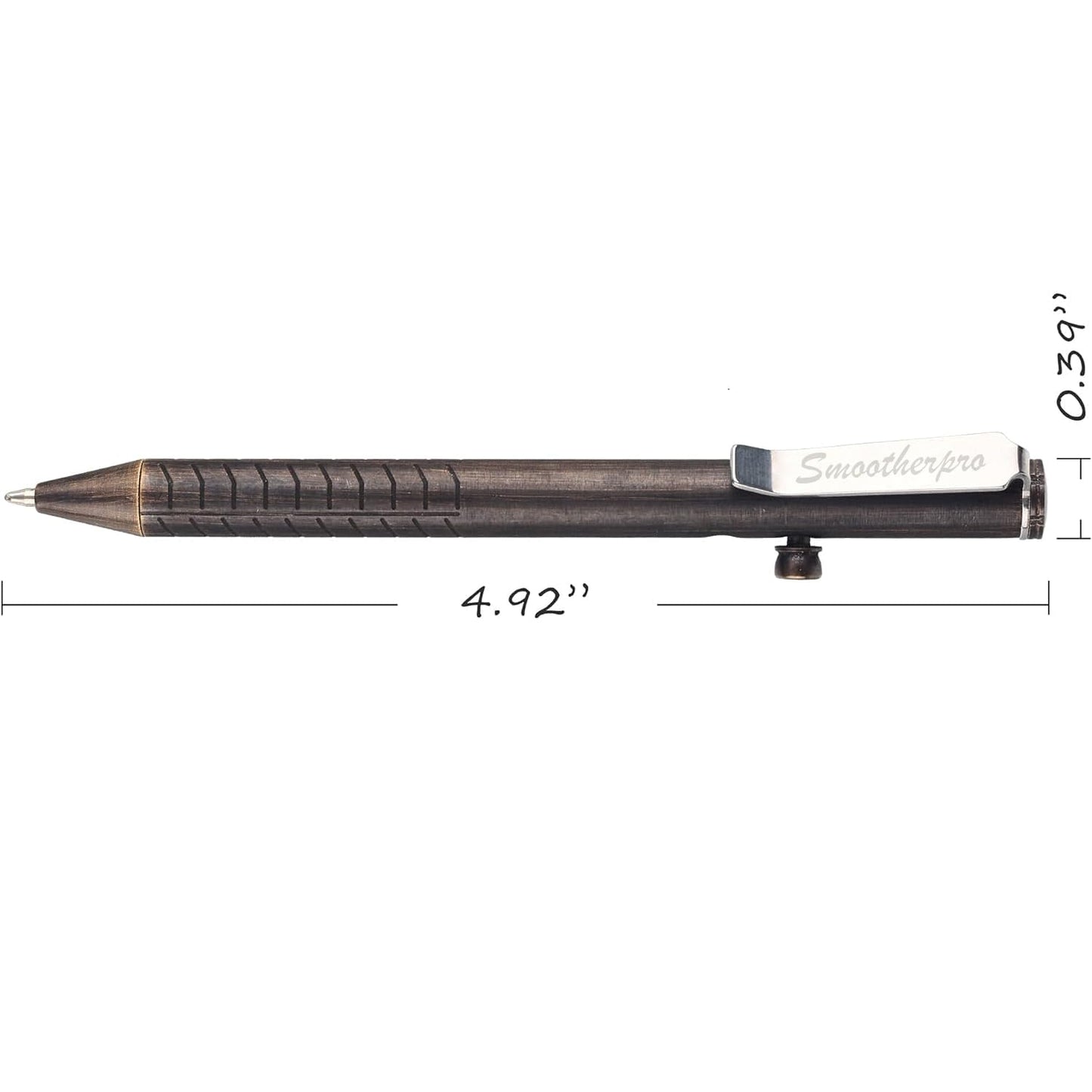 SMOOTHERPRO Solid Brass Bolt Action Pen，Compatible with Parker Refill