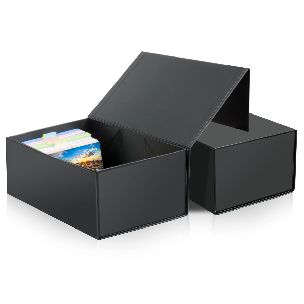tutata 4X6 Index Card Holder, Index Card Storage Box 4 x 6 Inches, Fits 1200 Flash Cards - 2 Pack