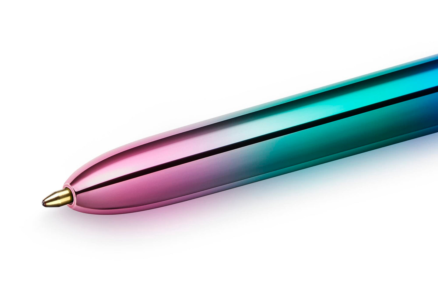 Bic 4 Colours Gradient Pens, Multi Coloured Pens All In One, Retractable Pens, Medium 1.0mm, Green